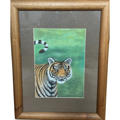 Tiger IV Silk Hand Painted Picture