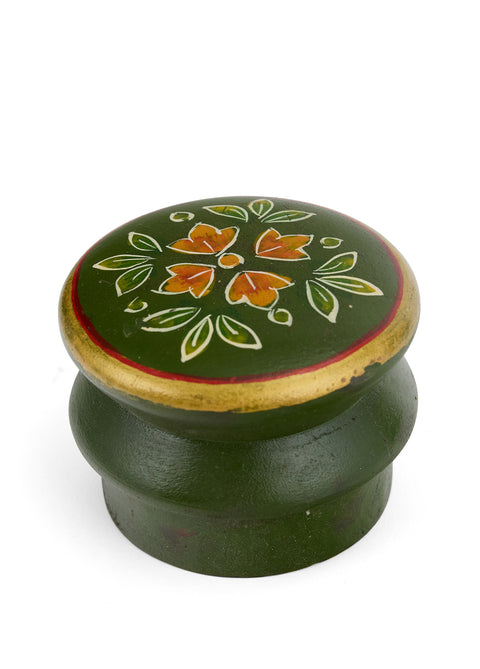 Green Hand Painted Bone Bottle